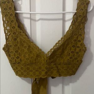 Green crochet crop top